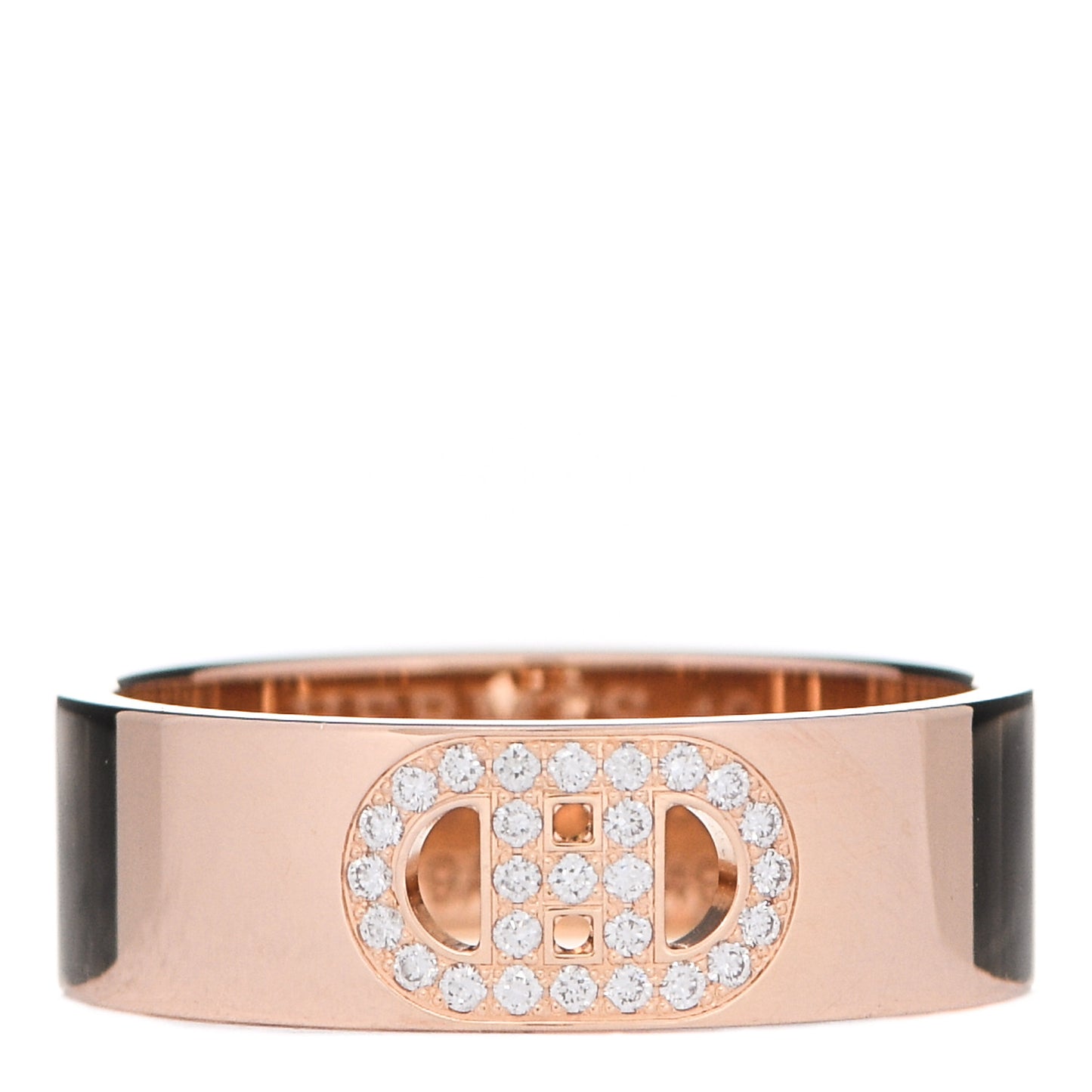 18K Rose Gold Diamond PM H D'Ancre Ring 49 4.75