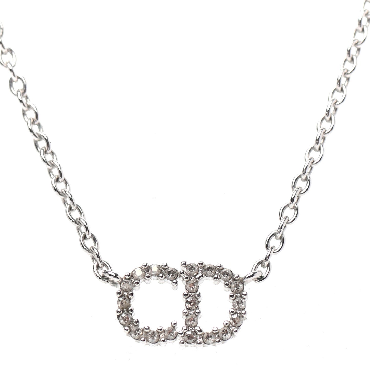 Metal Crystal Clair D Lune Necklace Silver