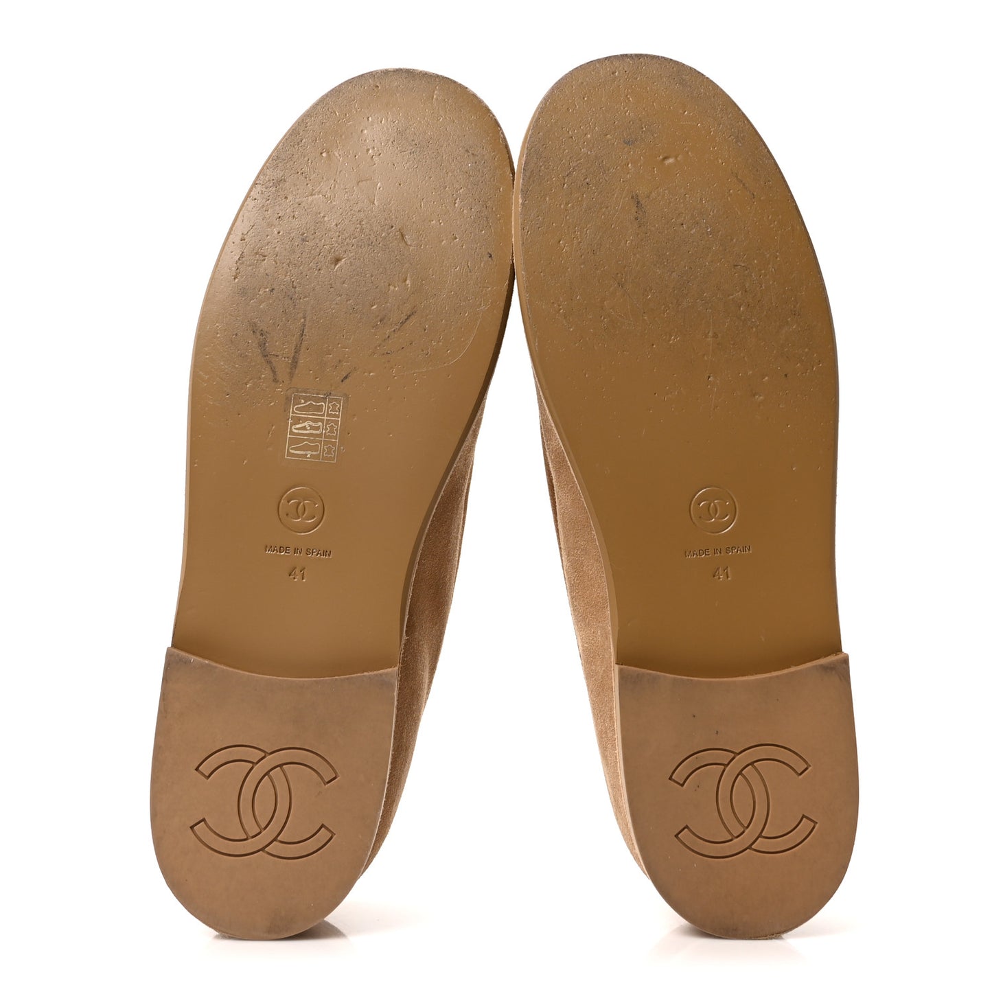 Suede Calfskin CC Loafers 41 Dark Beige