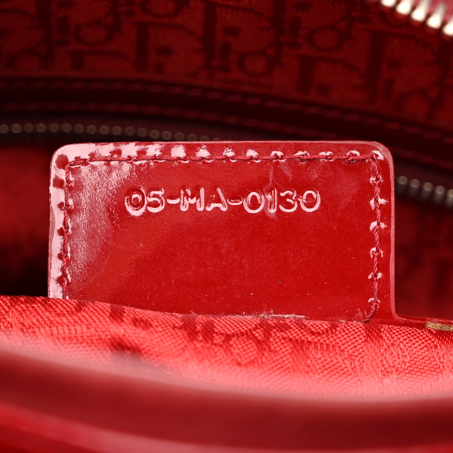 Patent Cannage Large Lady Dior Red