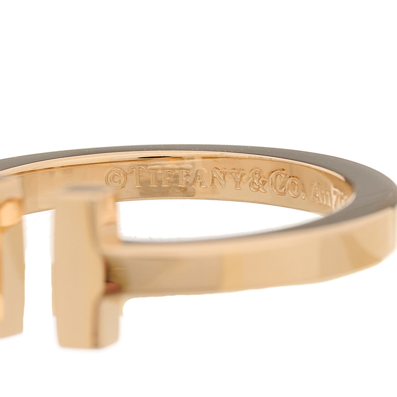 18K Rose Gold T Square Ring 59 8.75