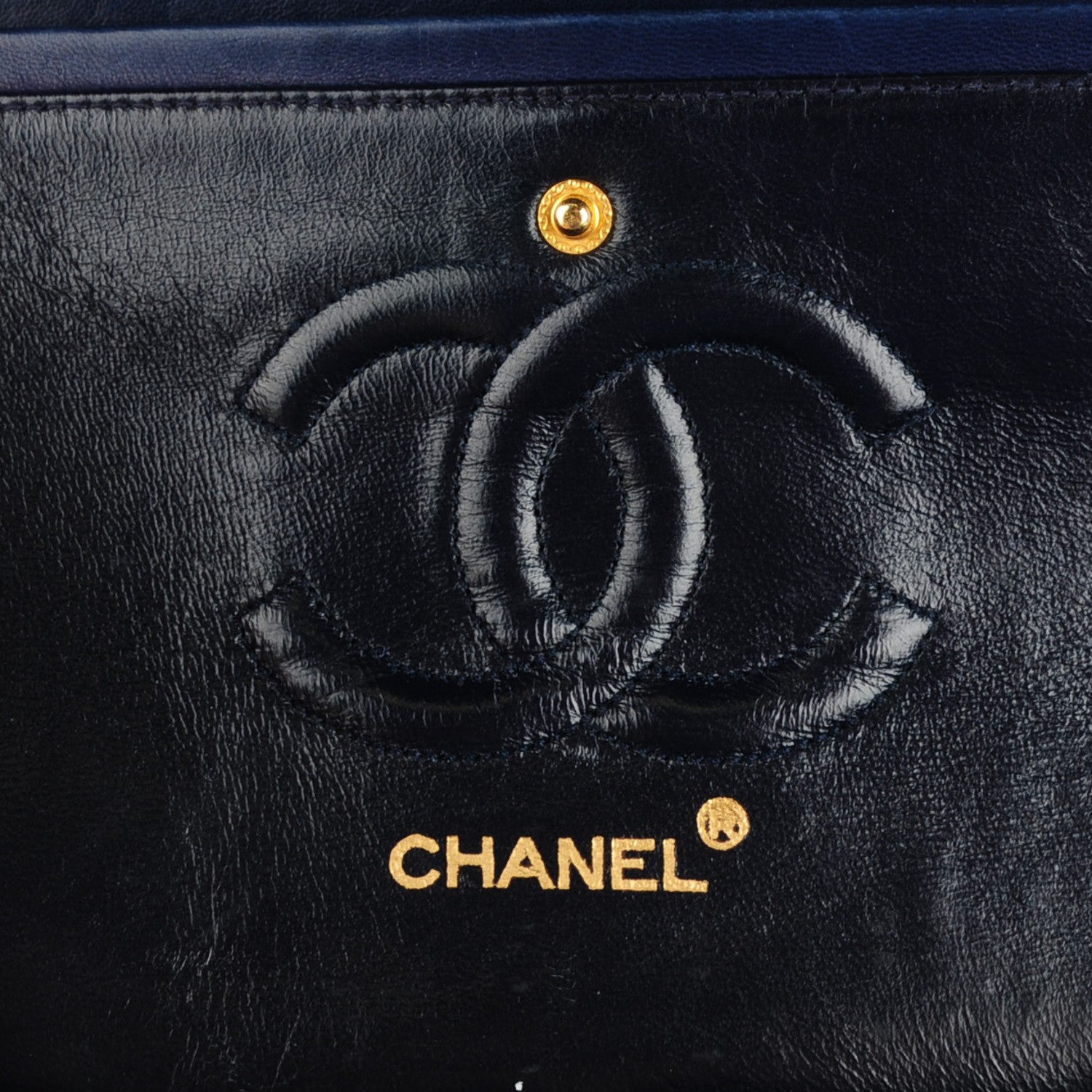 Chanel Lambskin Quilted Medium Double Flap Navy 7 of 8