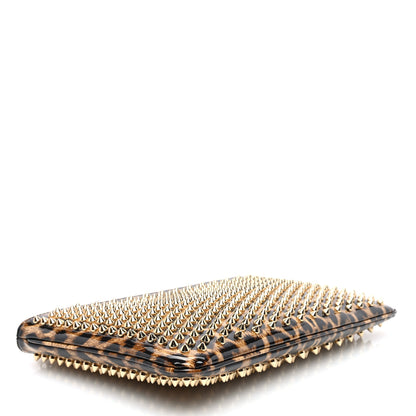 Christian Louboutin Patent Leopard Print Loubiposh Spiked Crossbody Clutch 4 of 9
