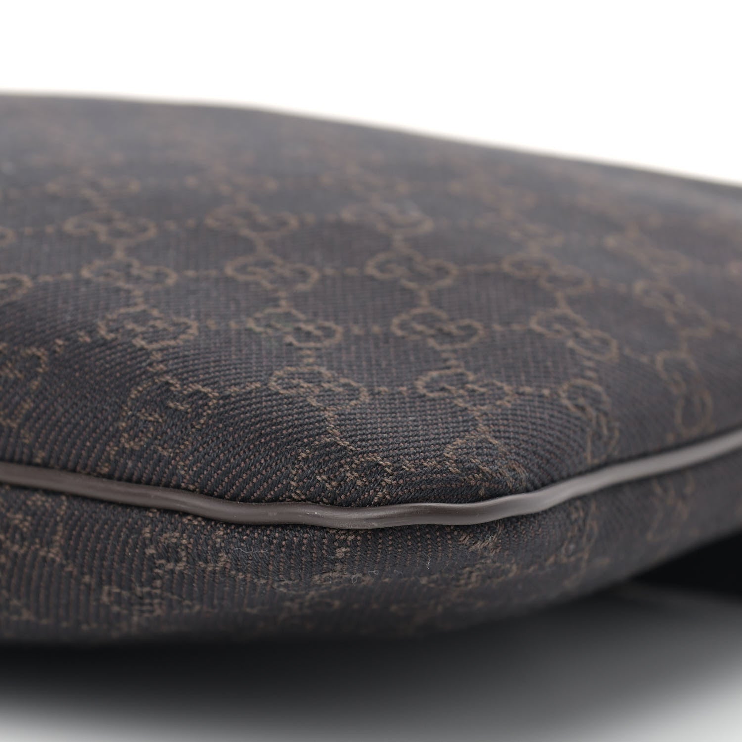 Gucci Denim Monogram Messenger Bag Dark Brown 9 of 11