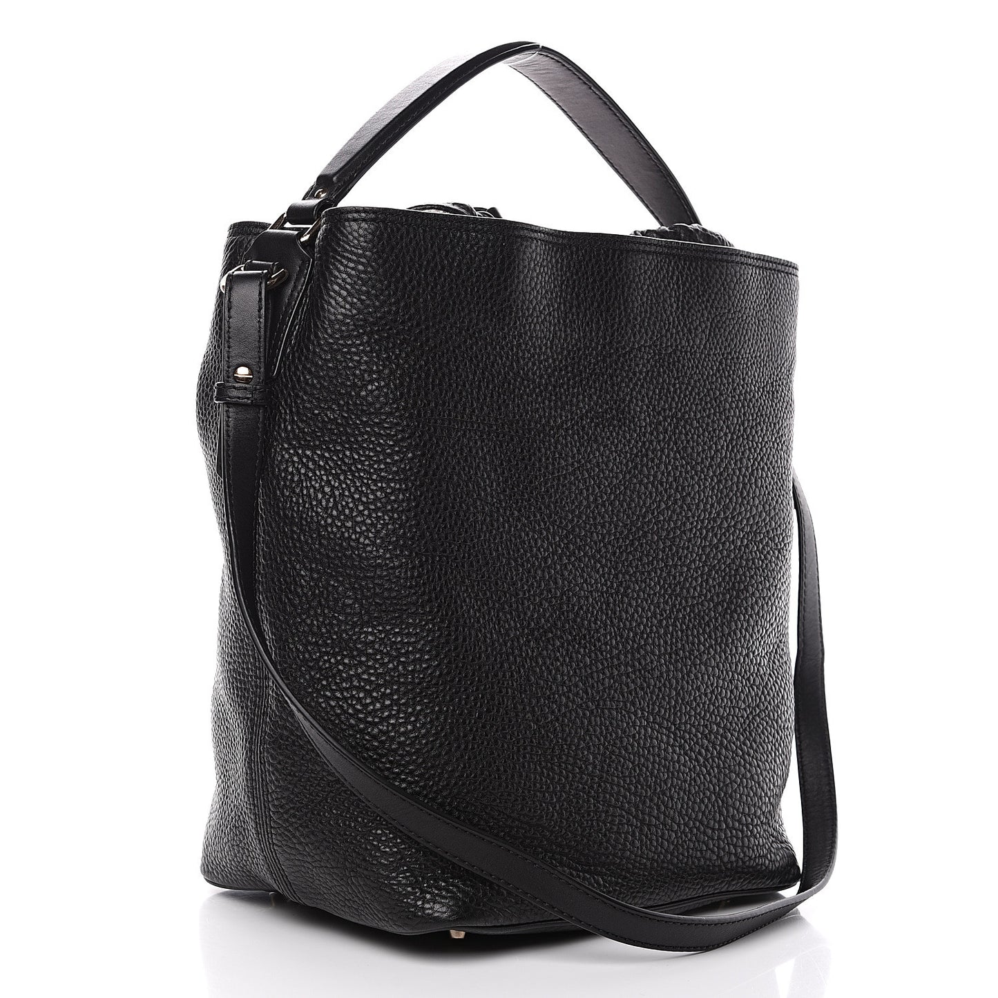 Grainy Calfskin Medium Check Ashby Hobo Black