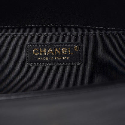 Chanel Lambskin Tweed Braided Medium Boy Flap Black 6 of 9