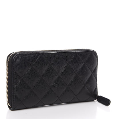 Chanel Caviar Quilted Medium Zip Around Wallet Black 2 of 10