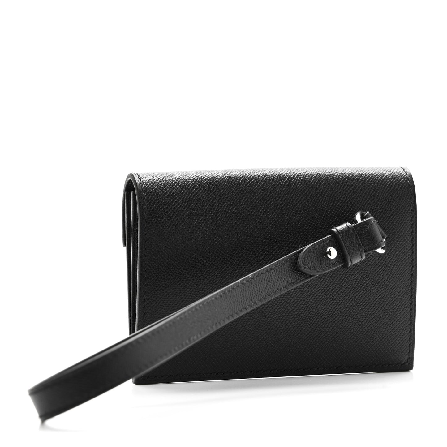 Madame Calfskin Kelly Pocket Slim Wallet Black
