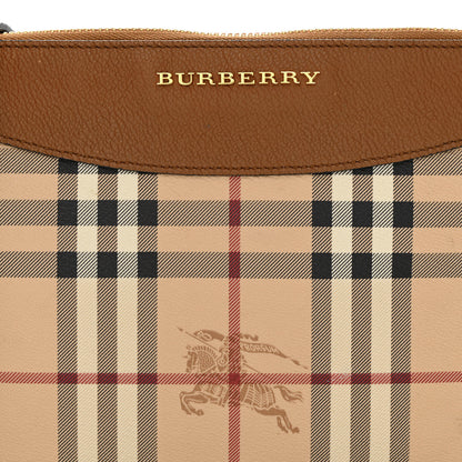 Burberry Haymarket Check Peyton Crossbody Clutch Bag Toffee 10 of 15
