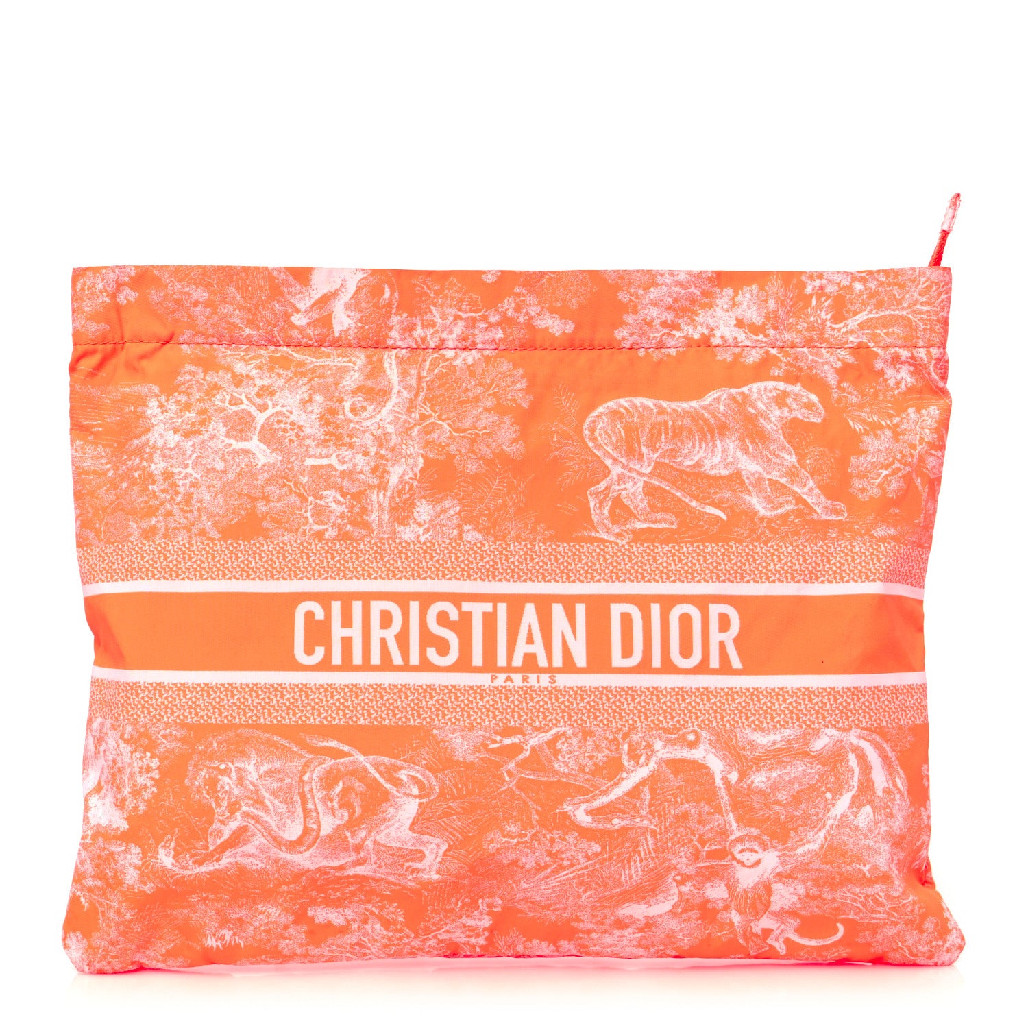 Christian Dior CHRISTIAN DIOR Embroidered Toile De Jouy Diortravel Zipped Pouch Orange 1 of 11