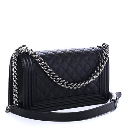Chanel Calfskin Quilted Medium Boy Flap Black 2 of 4