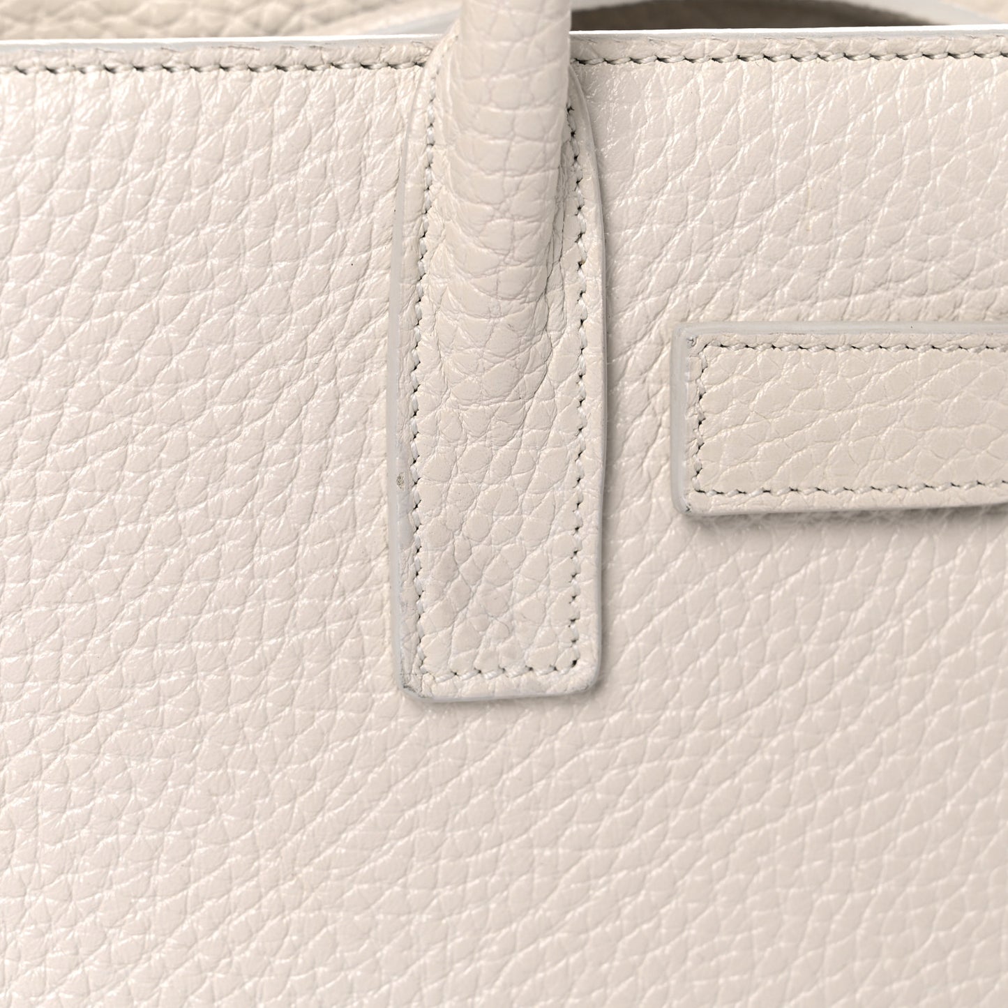 Grained Calfskin Nano Sac de Jour Dove White