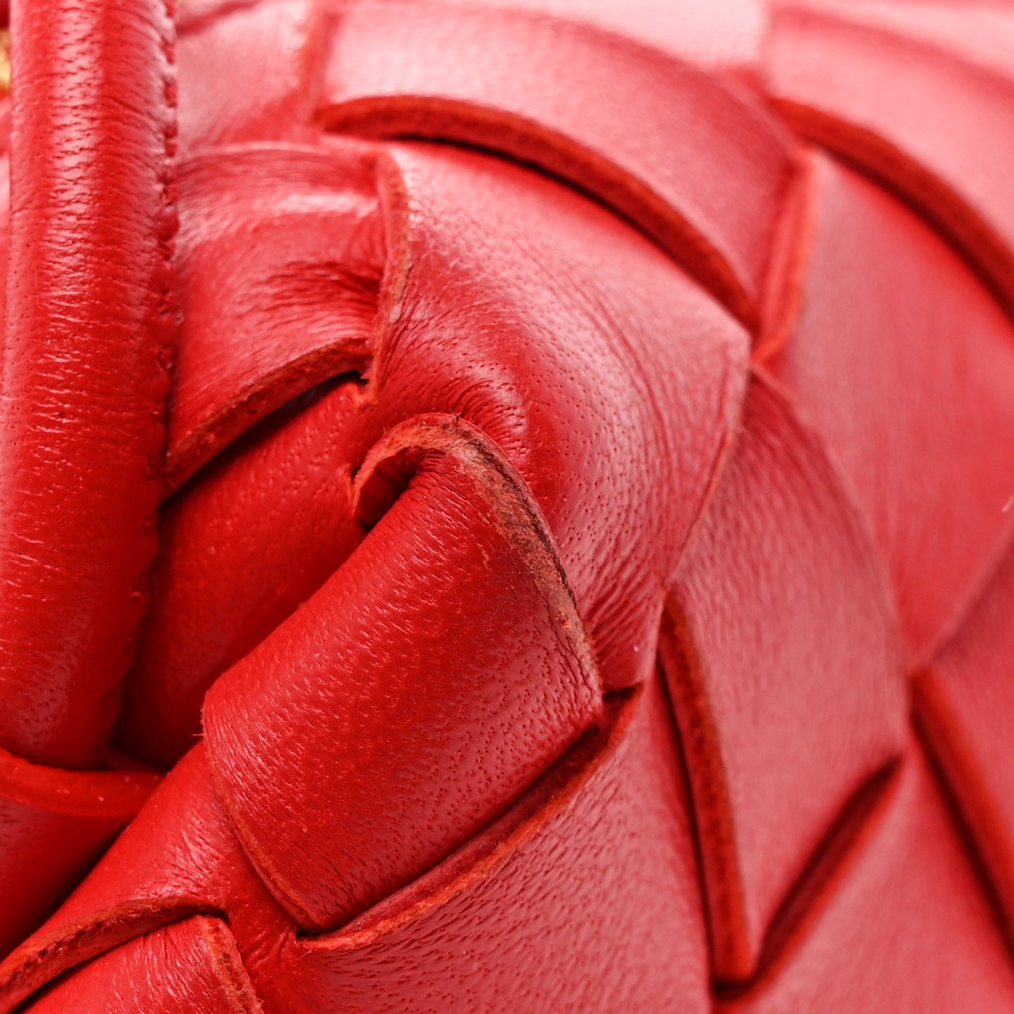 Nappa Intrecciato Mini Loop Camera Bag Redstone