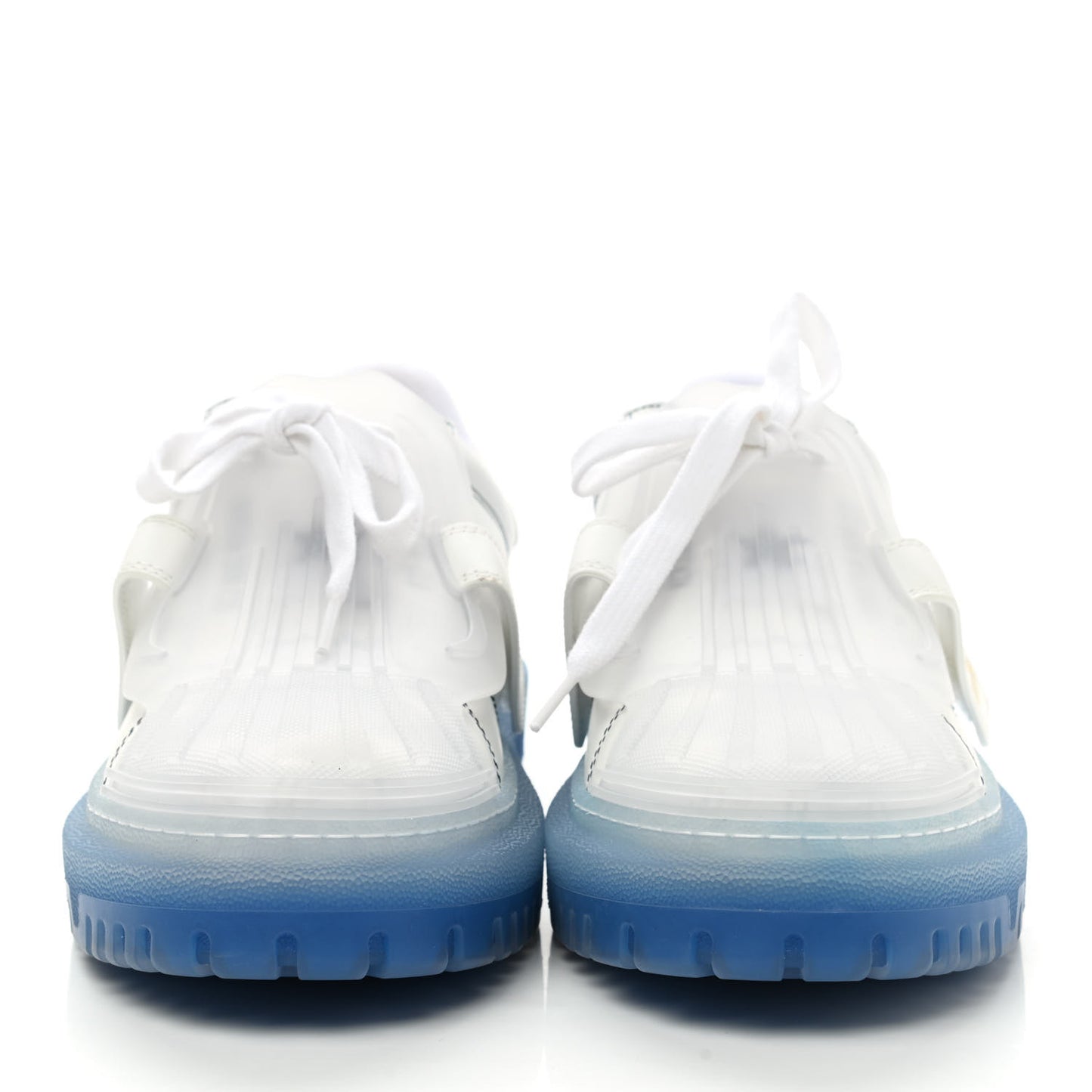 Calfskin Clear Rubber Dior-ID Platform Sneakers 36 White Deep Blue