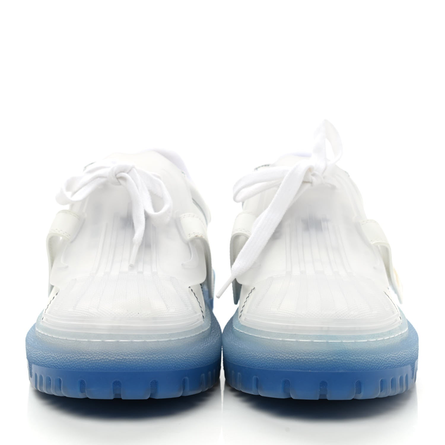 Christian Dior Calfskin Clear Rubber Dior-ID Platform Sneakers 36 White Deep Blue 2 of 9