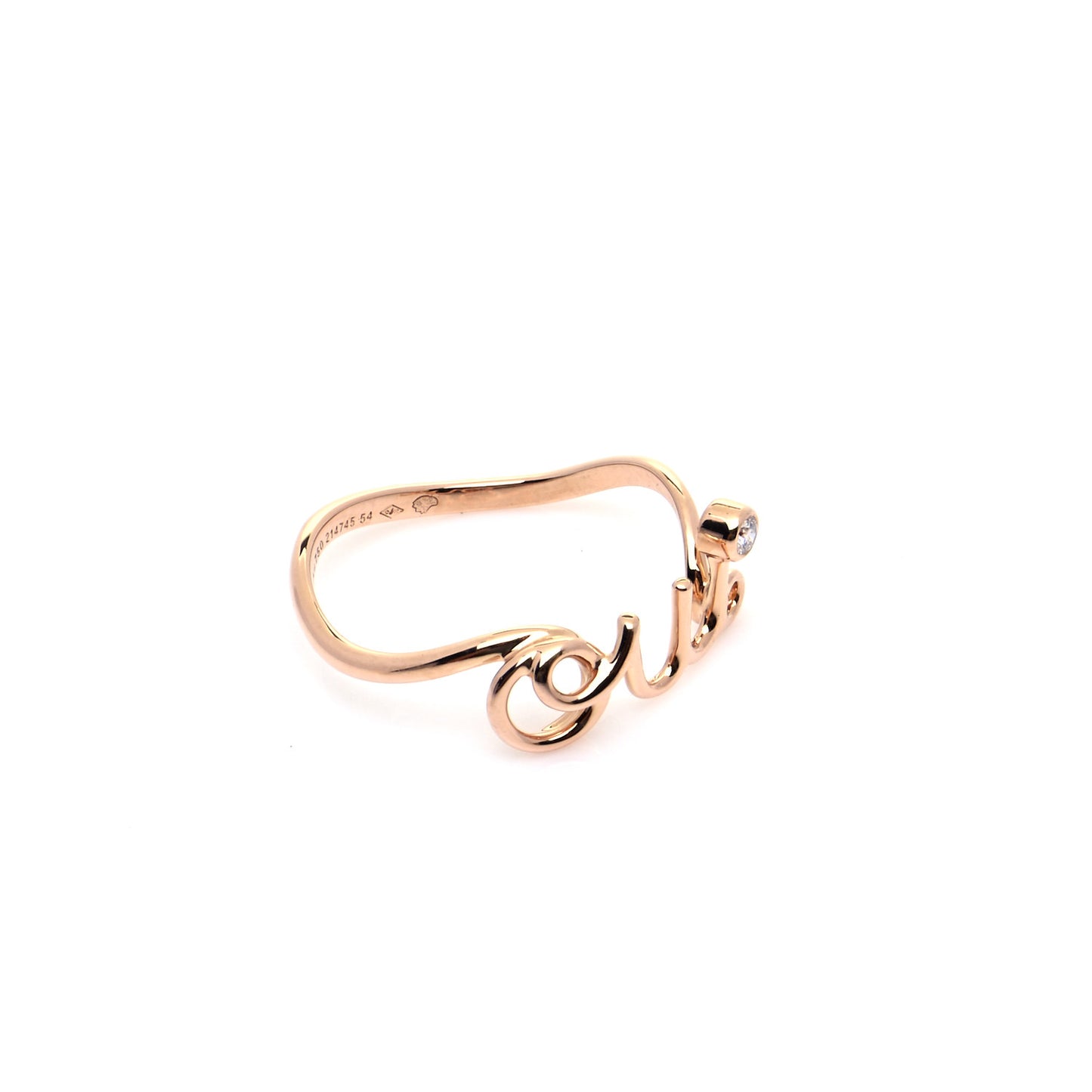 18K Rose Gold Diamond Oui Ring 54 7