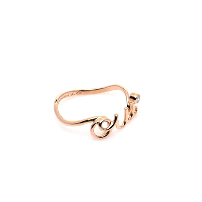Christian Dior 18K Rose Gold Diamond Oui Ring 54 7 4 of 6