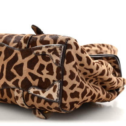 Prada Calf Hair Cavallino Giraffe Print Easy Foldover Pushlock Satchel Sabbia Moro 10 of 12