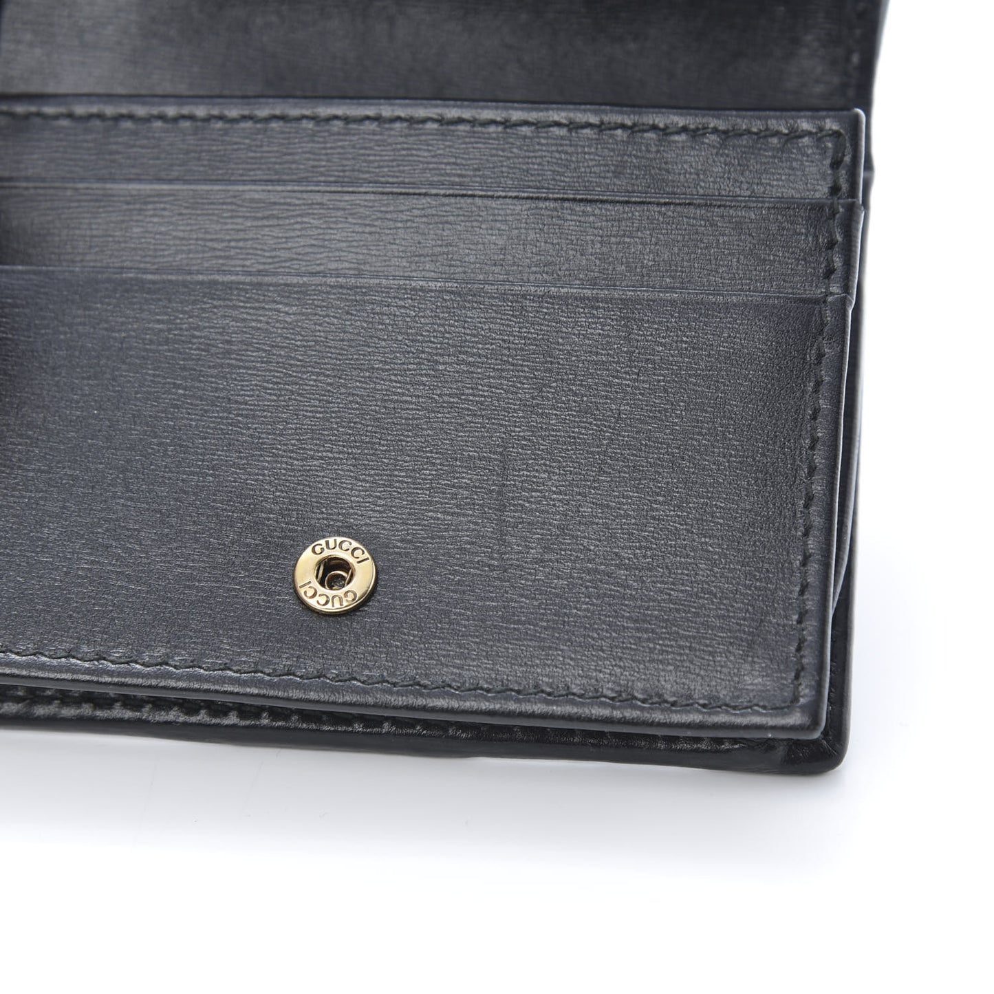 Calfskin Web Trapuntata GG Marmont Card Case Wallet Black