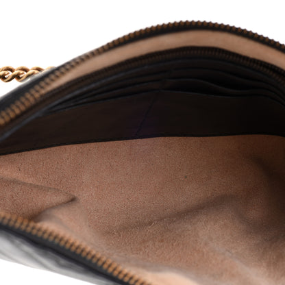 Gucci Calfskin Matelasse Mini GG Marmont Chain Bag Black 5 of 14