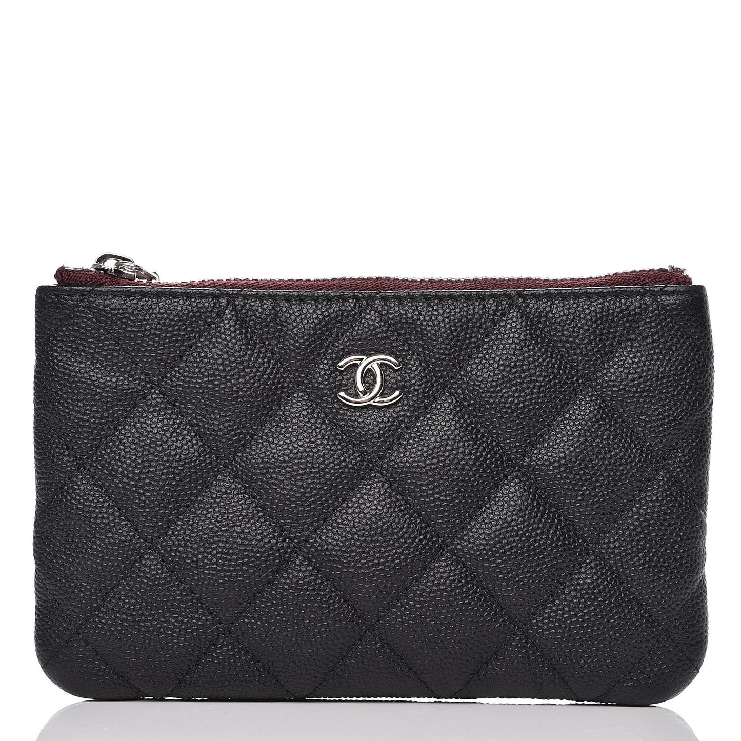 Caviar Quilted Small Cosmetic Case Black