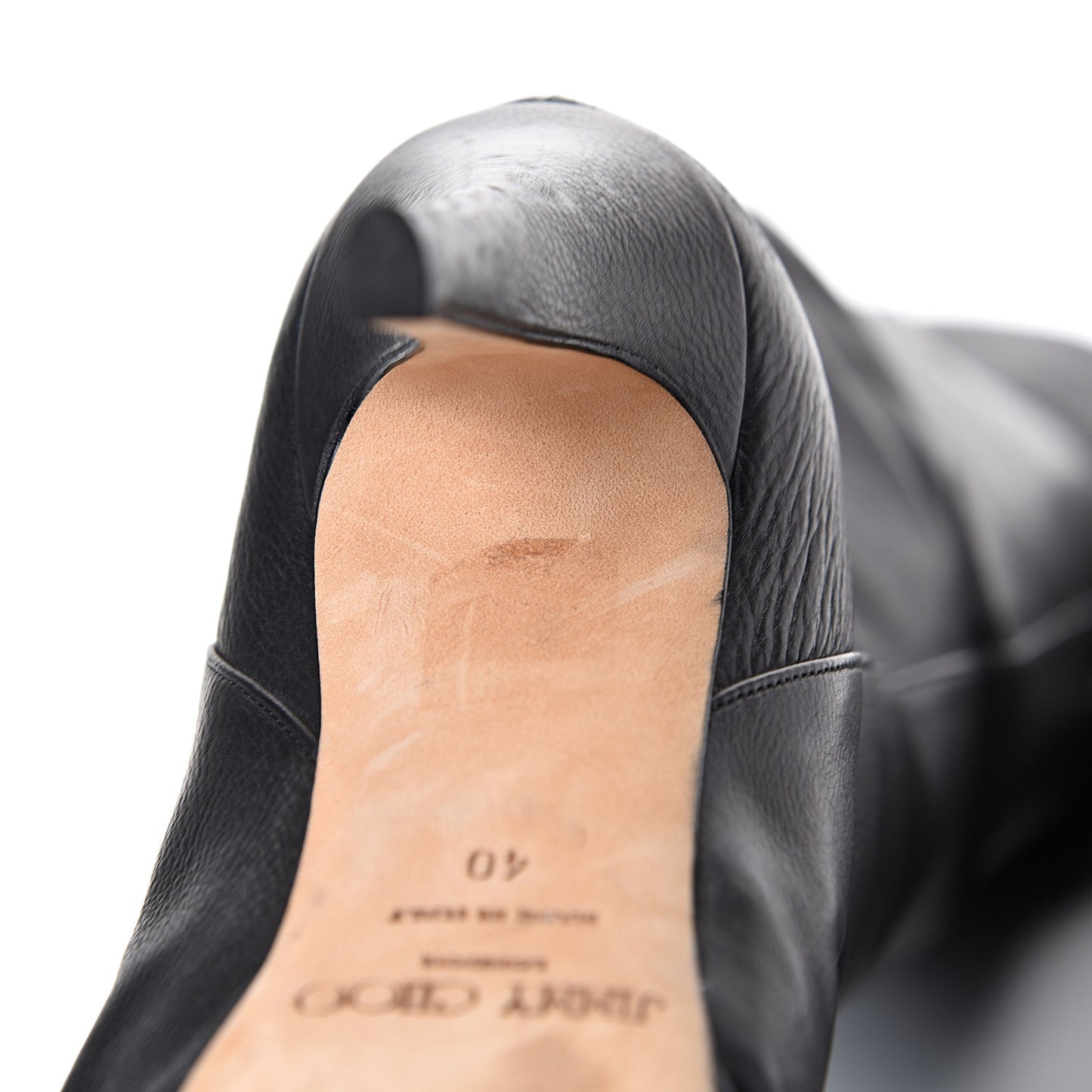 Calfskin Gypsy Over The Knee Boots 40 Black