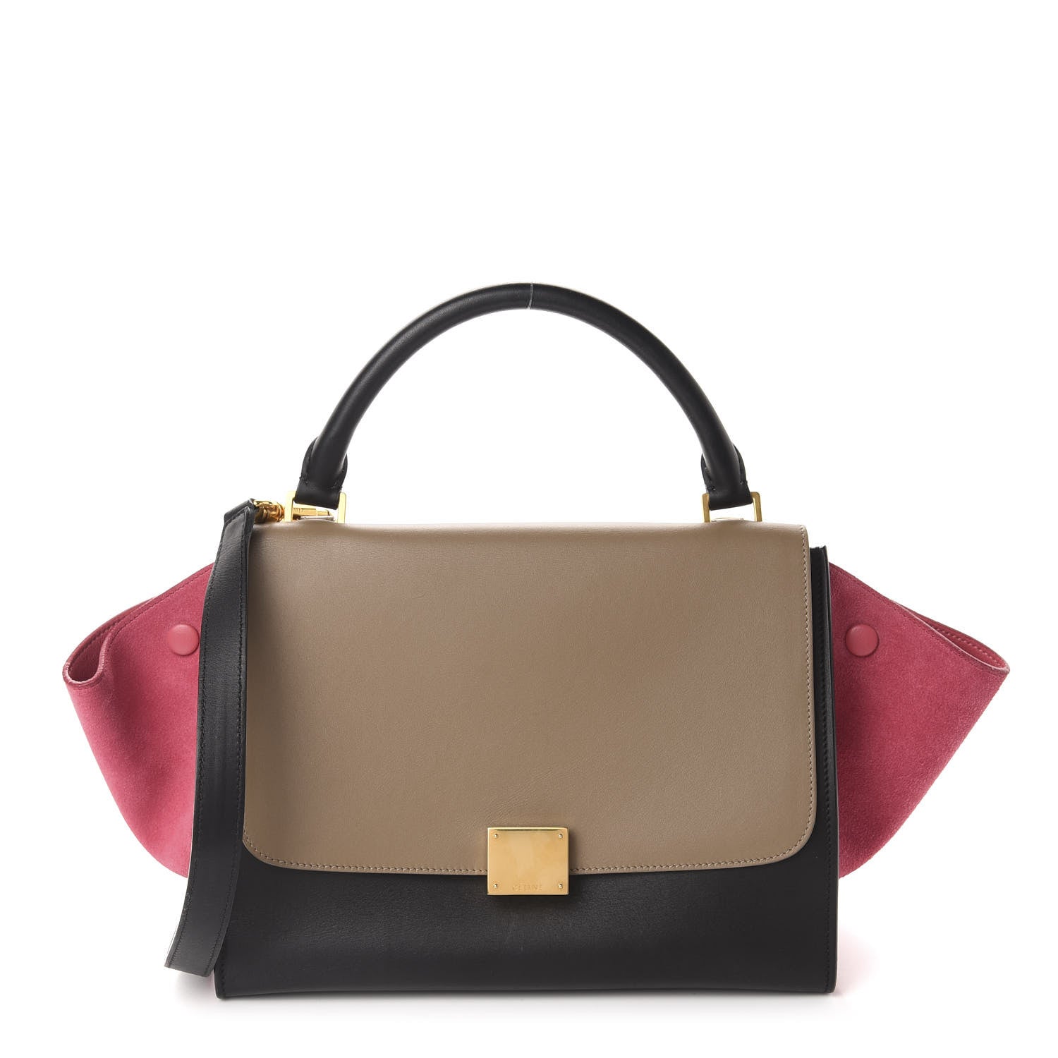Celine Smooth Calfskin Suede Medium Tri-Color Trapeze Pink 1 of 9