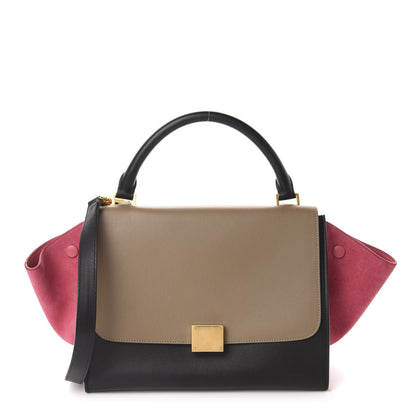 Celine Smooth Calfskin Suede Medium Tri-Color Trapeze Pink 1 of 9