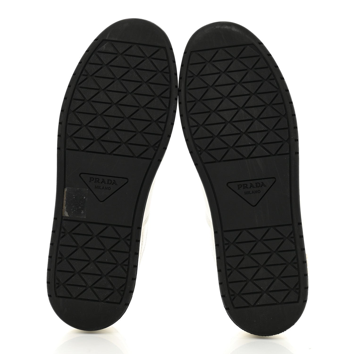 Prada Vitello Rois Triangle Womens Downtown Low Top 30mm Sneakers 39 White Black 6 of 11