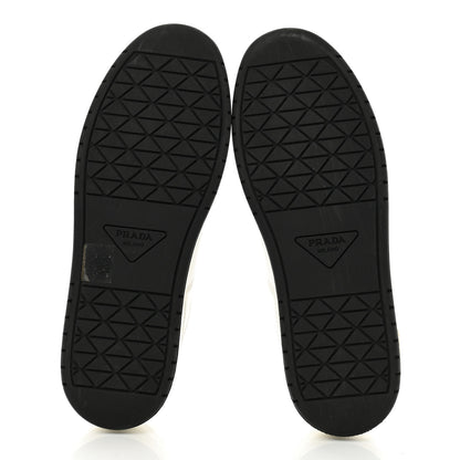 Prada Vitello Rois Triangle Womens Downtown Low Top 30mm Sneakers 39 White Black 6 of 11