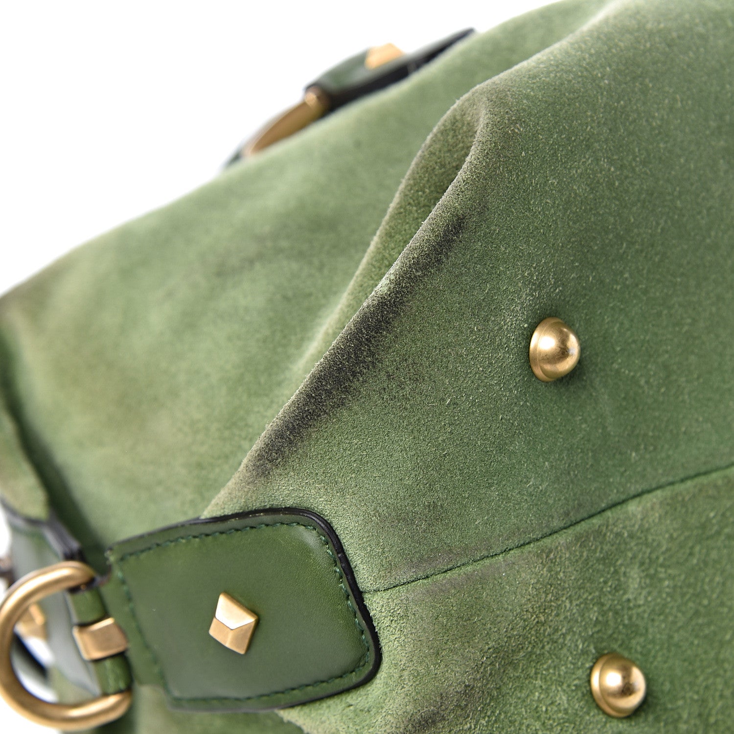 Gucci Suede Monogram Small Boston Green 12 of 19