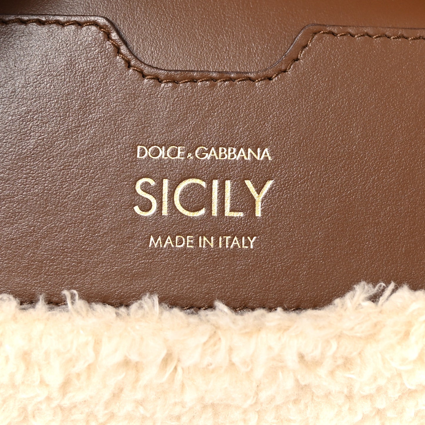 Faux Fur Vitello Medium Miss Sicily Satchel Caffe Latte Marrone
