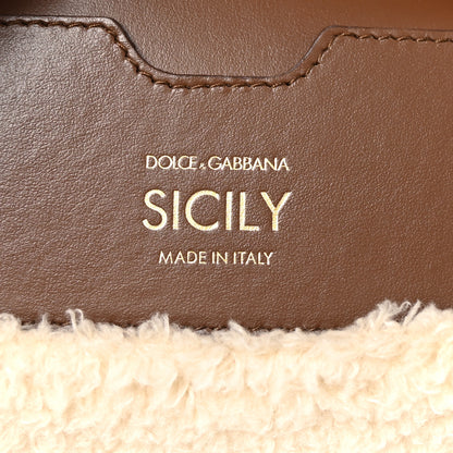 Dolce & Gabbana Faux Fur Vitello Medium Miss Sicily Satchel Caffe Latte Marrone 6 of 9