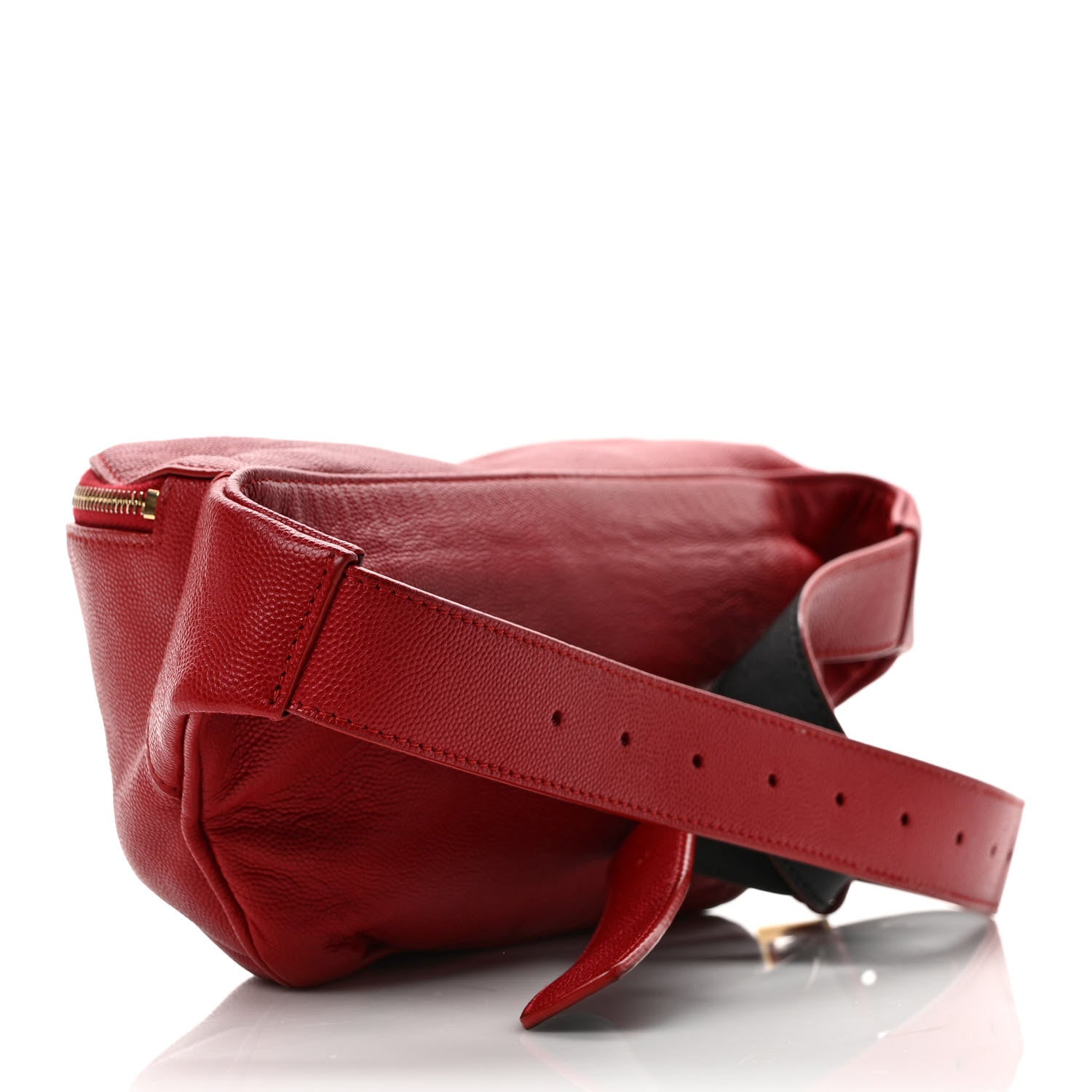 Saint Laurent Grain De Poudre Monogram Belt Bag Rouge Eros 3 of 10