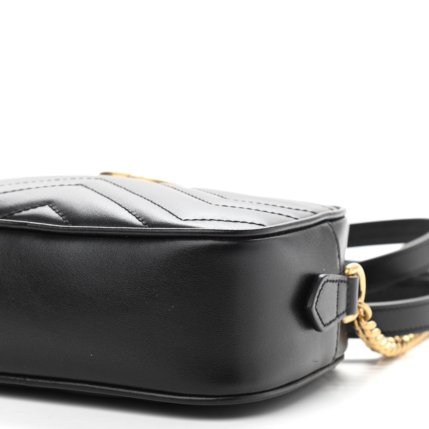 Calfskin Matelasse Mini GG Marmont Chain Shoulder Bag Black