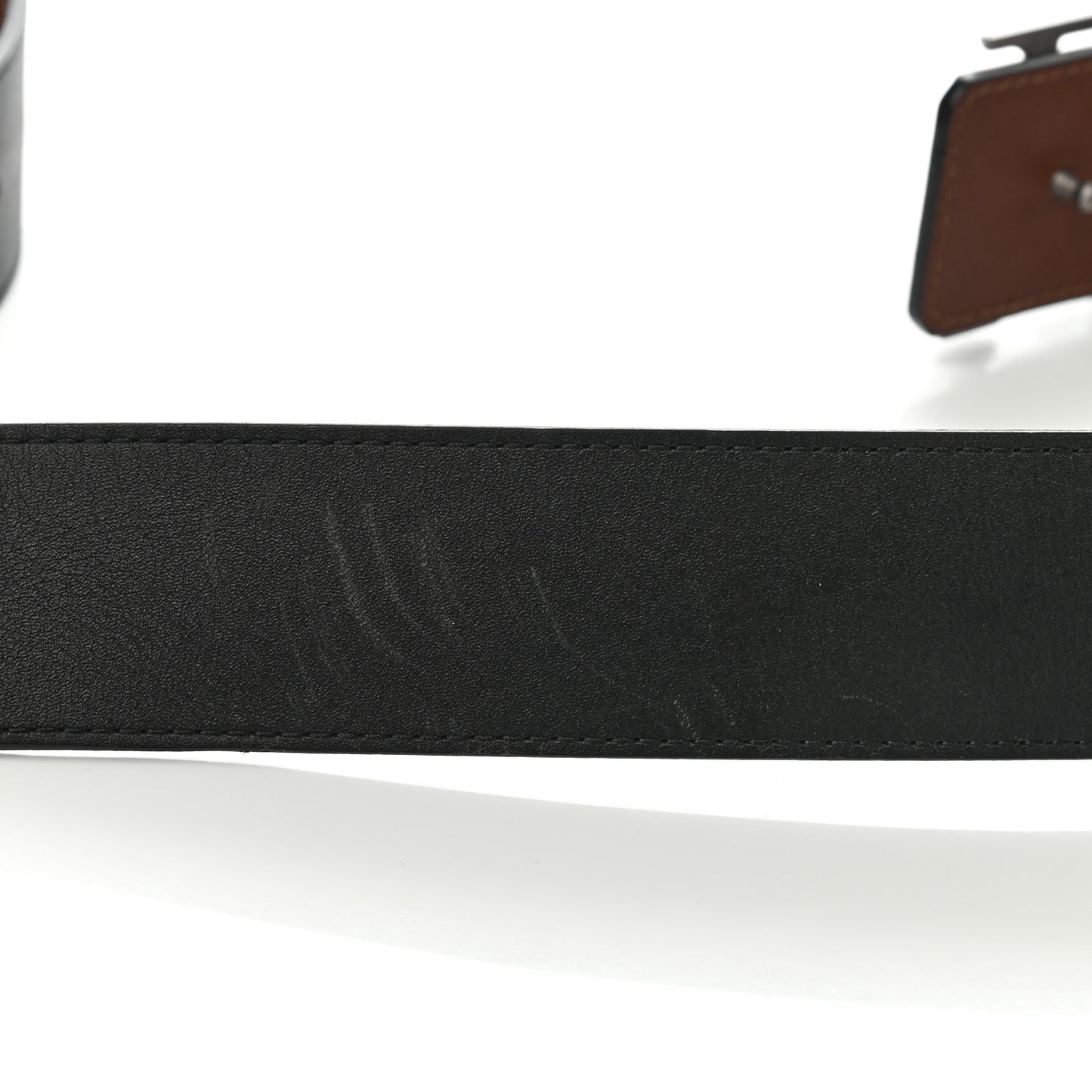 Calfskin 40mm LV Pyramide Reversible Belt 95 38 Black