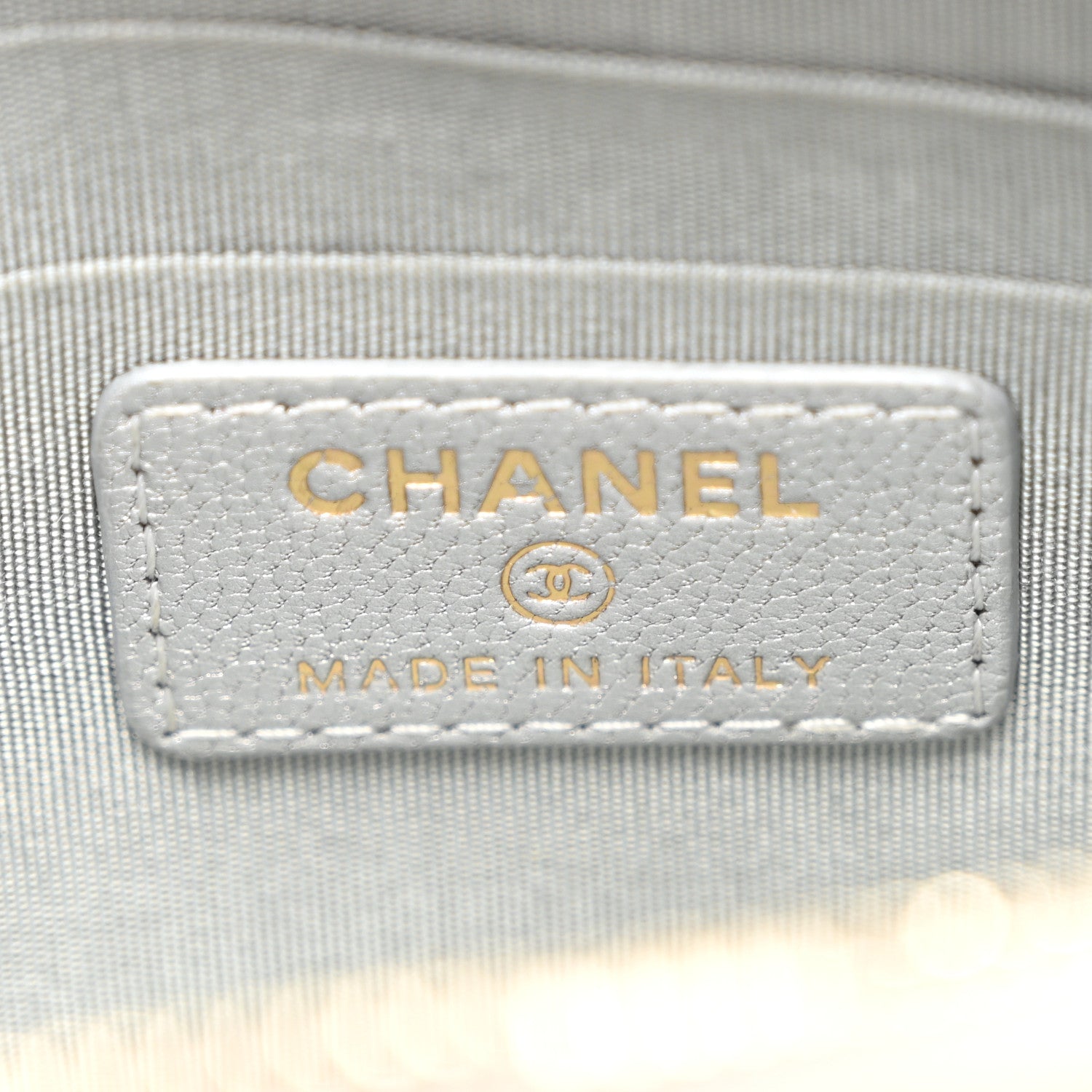 Chanel Metallic Goatskin Quilted Chanel 19 Flat Wallet Pouch Silver 6 of 8