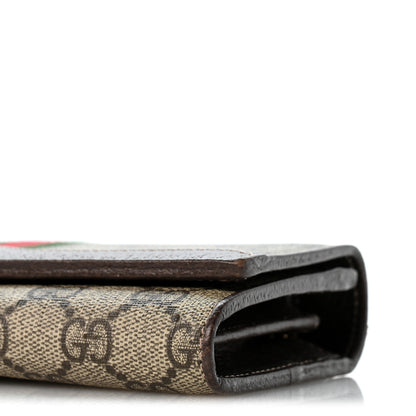 Gucci GG Supreme Monogram Web Ophidia Wallet On Chain Brown 10 of 13