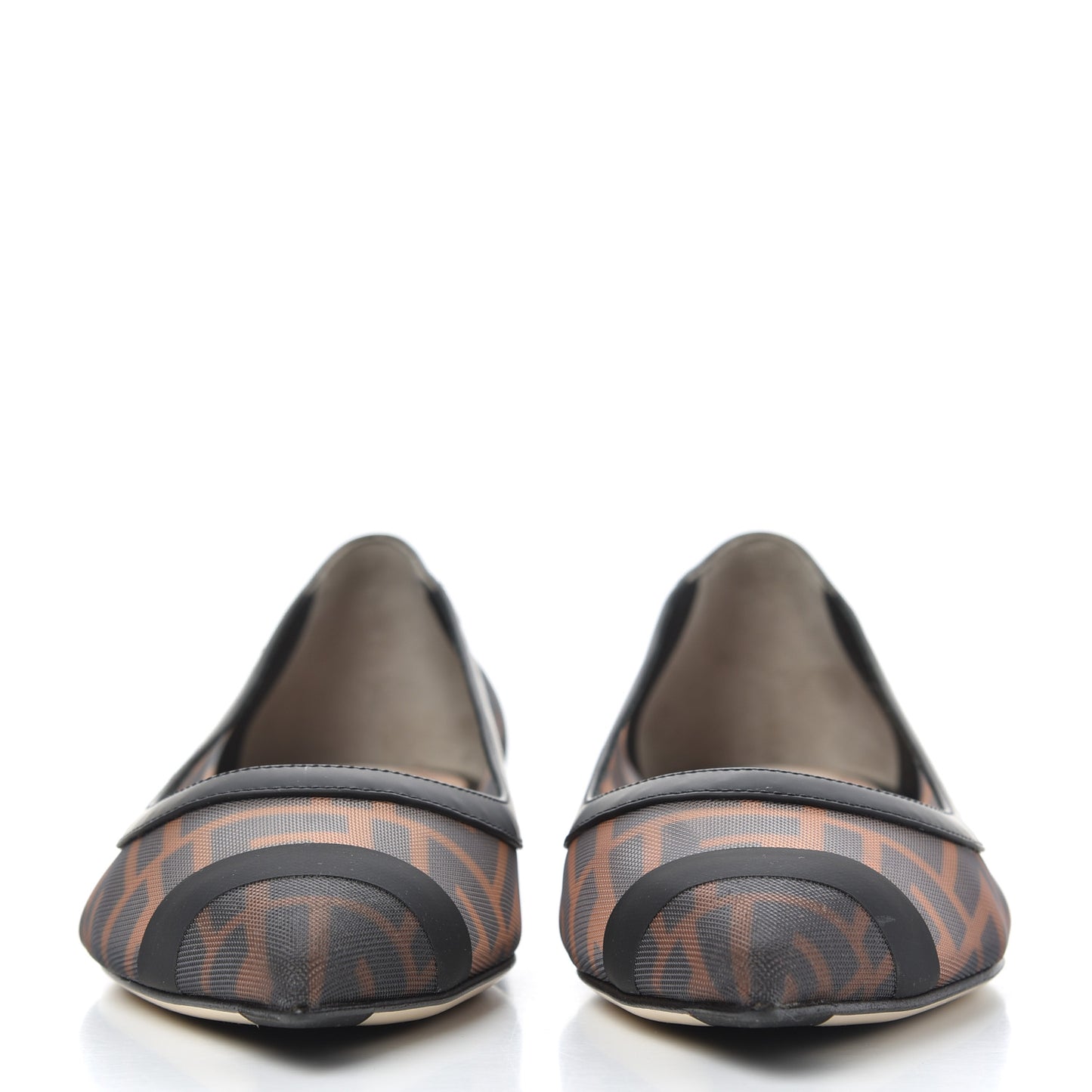 Mesh FF Skimmer Ballerina Flats 38 Tobacco Moro Black