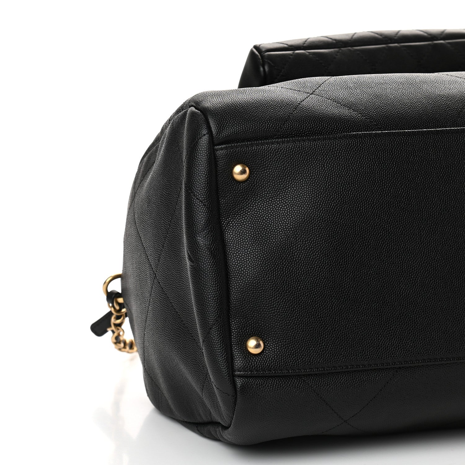 Chanel Grained Calfskin Lambskin Quilted Large Bowling Bag Black 8 of 10