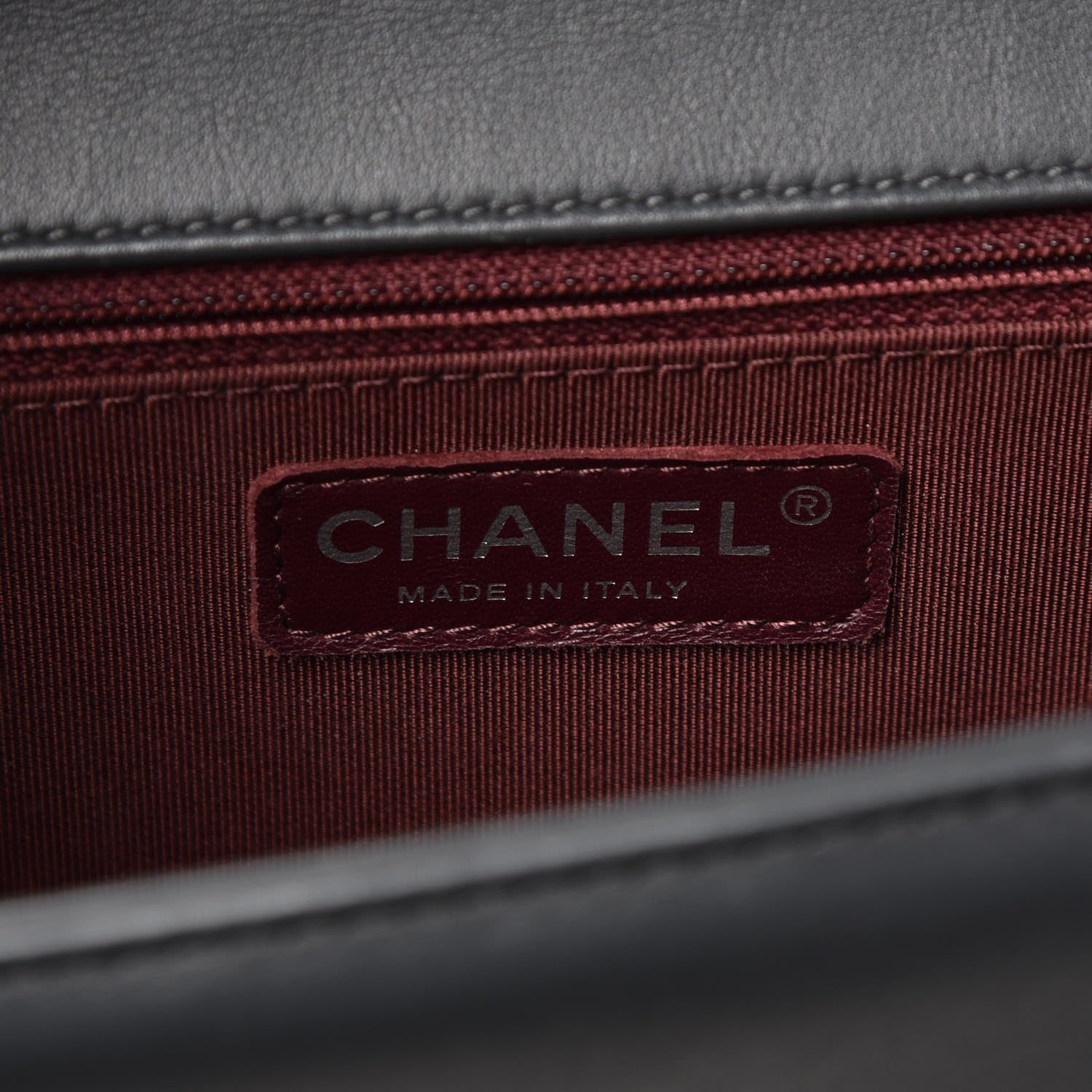 Chanel Calfskin Chevron Quilted New Medium Boy Flap Dark Grey 7 of 13