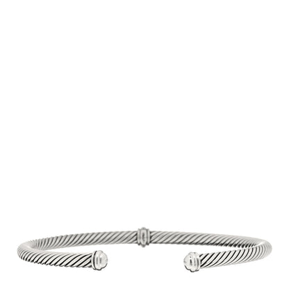 David Yurman Sterling Silver Diamond 4mm Cable Classics Single Station Bracelet 2 of 3