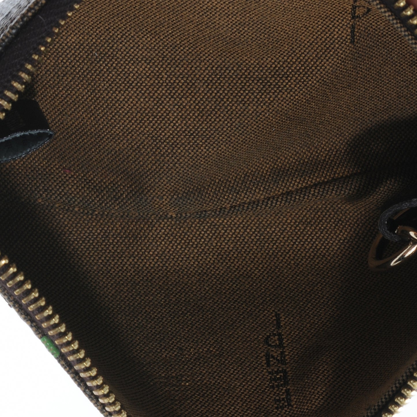 Zucca Spalmati Polka Dot Coin Pouch Key Case Tobacco Multicolor