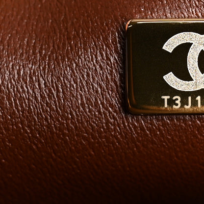 Chanel Shearling Lambskin Quilted Mini Furry Coco Flap Beige Dark Brown 7 of 10