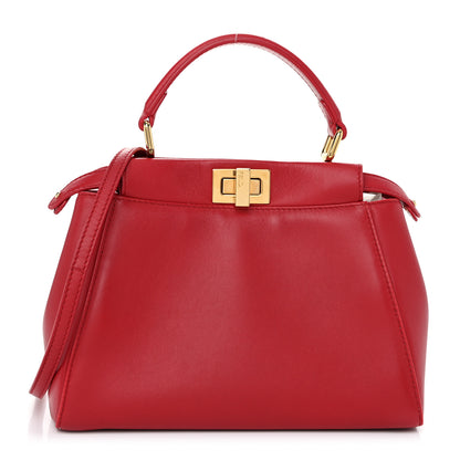 Fendi Nappa Mini Peekaboo Iconic Satchel Amarena 1 of 10