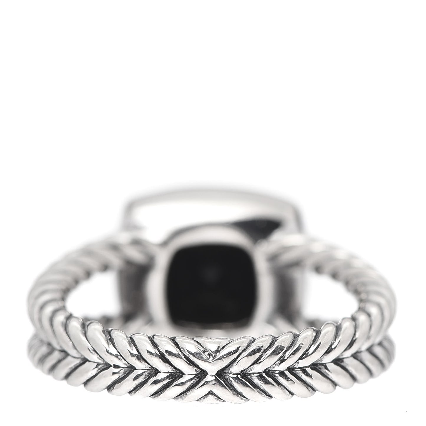 Sterling Silver Diamond Black Onyx 7mm Petite Albion Ring 52 6
