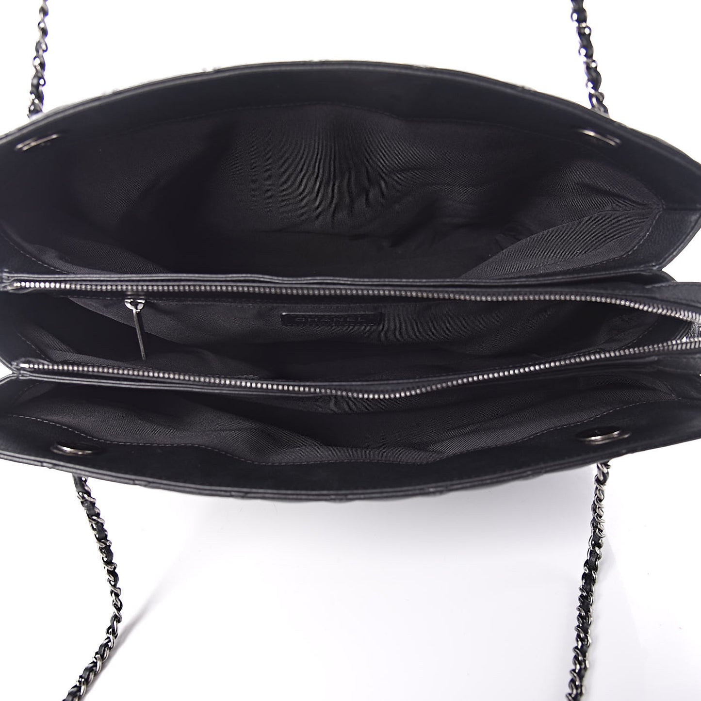Calfskin Quilted Frame In Chain Tote Black