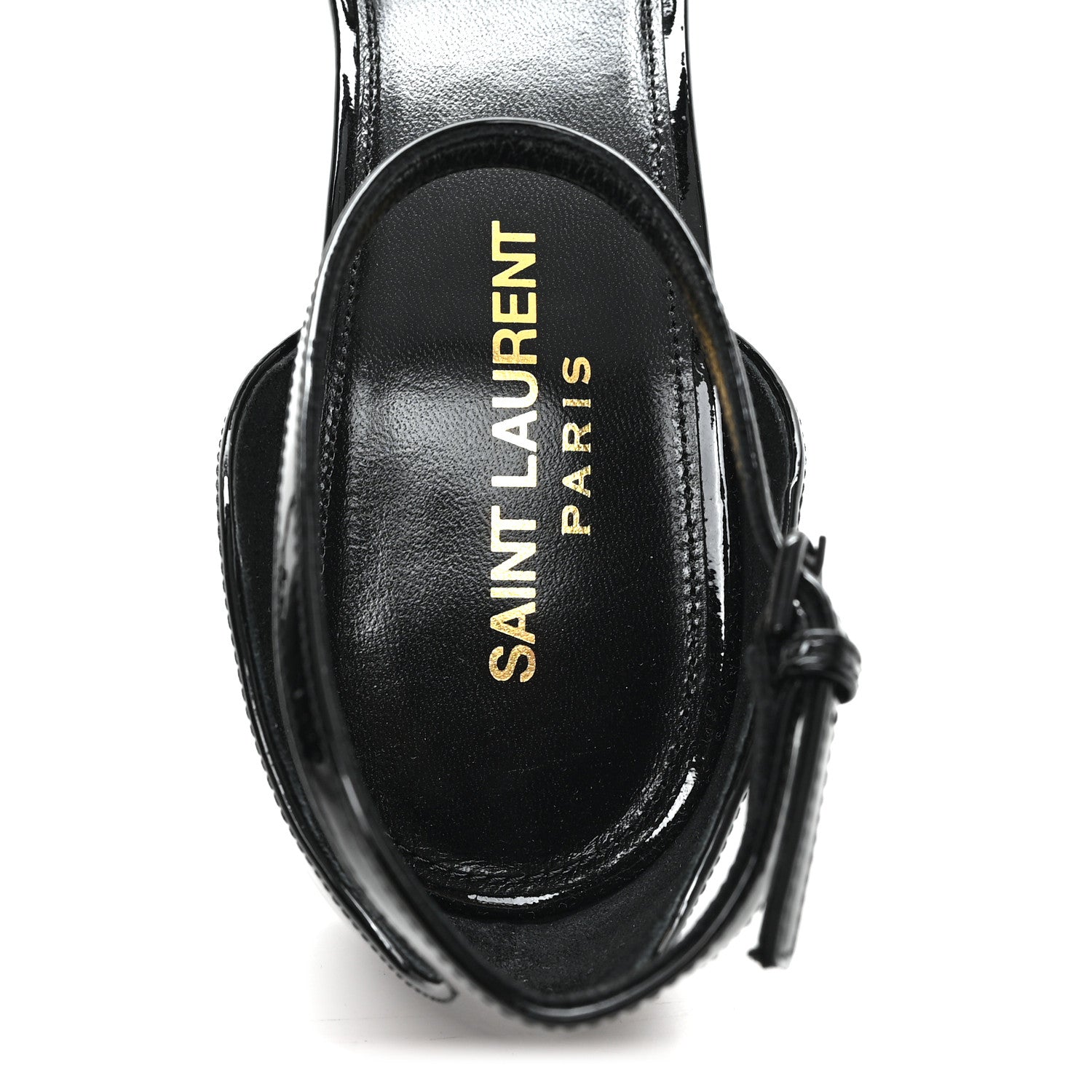 Saint Laurent Patent Calfskin Opyum 85 Sandals 38.5 Black 8 of 10
