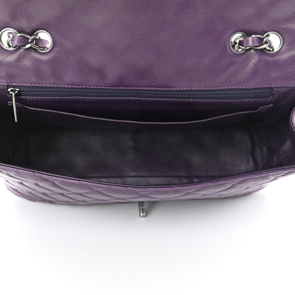 Chanel Lambskin Quilted Jumbo Single Flap Dark Purple 4 of 4