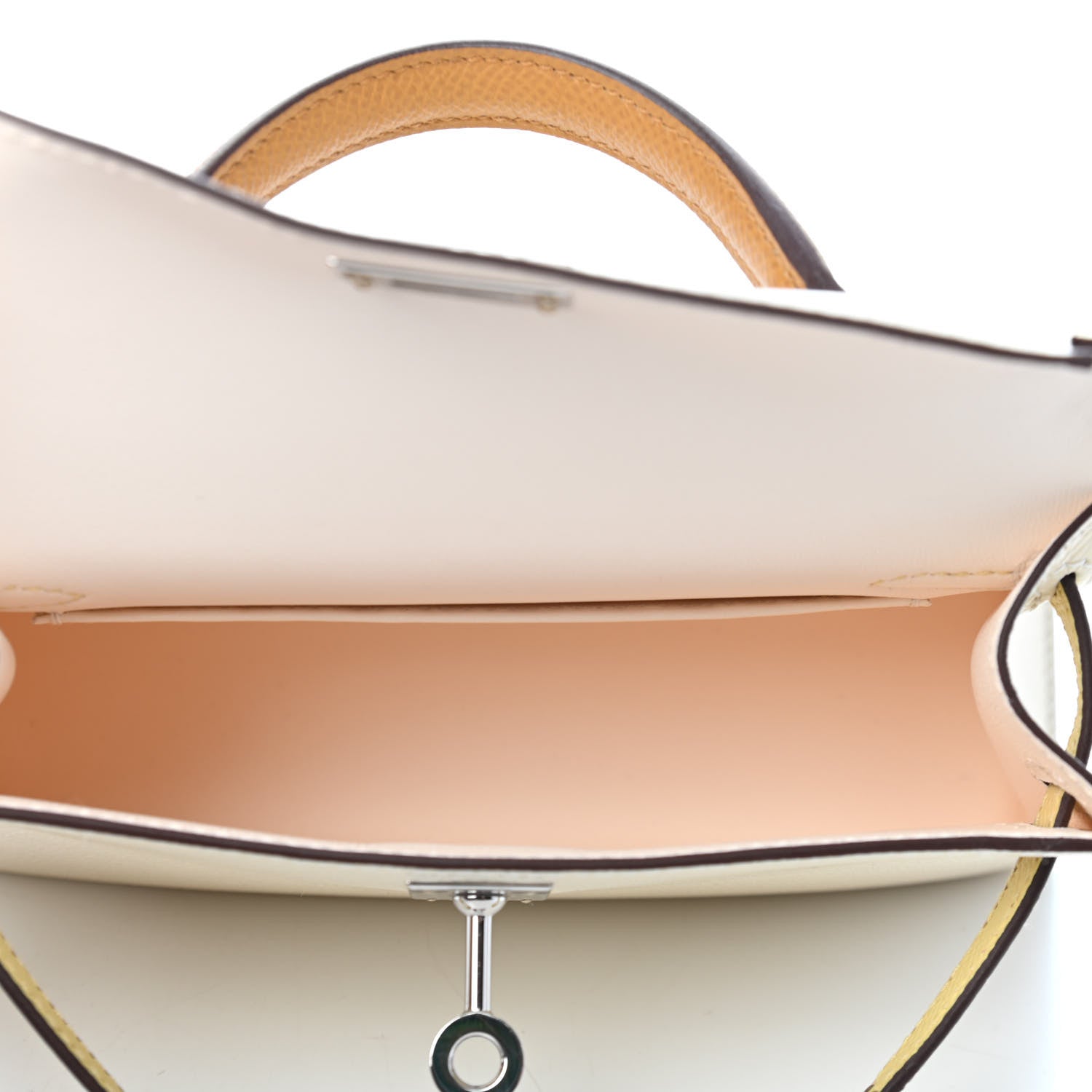 Hermes Epsom Mini Kelly Sellier 20 Nata Jaune Poussin Sesame 5 of 12